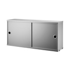 Skåp m skjutdörrar 78x20x37 grå