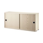 Skåp m skjutdörrar 78x20x37 ask