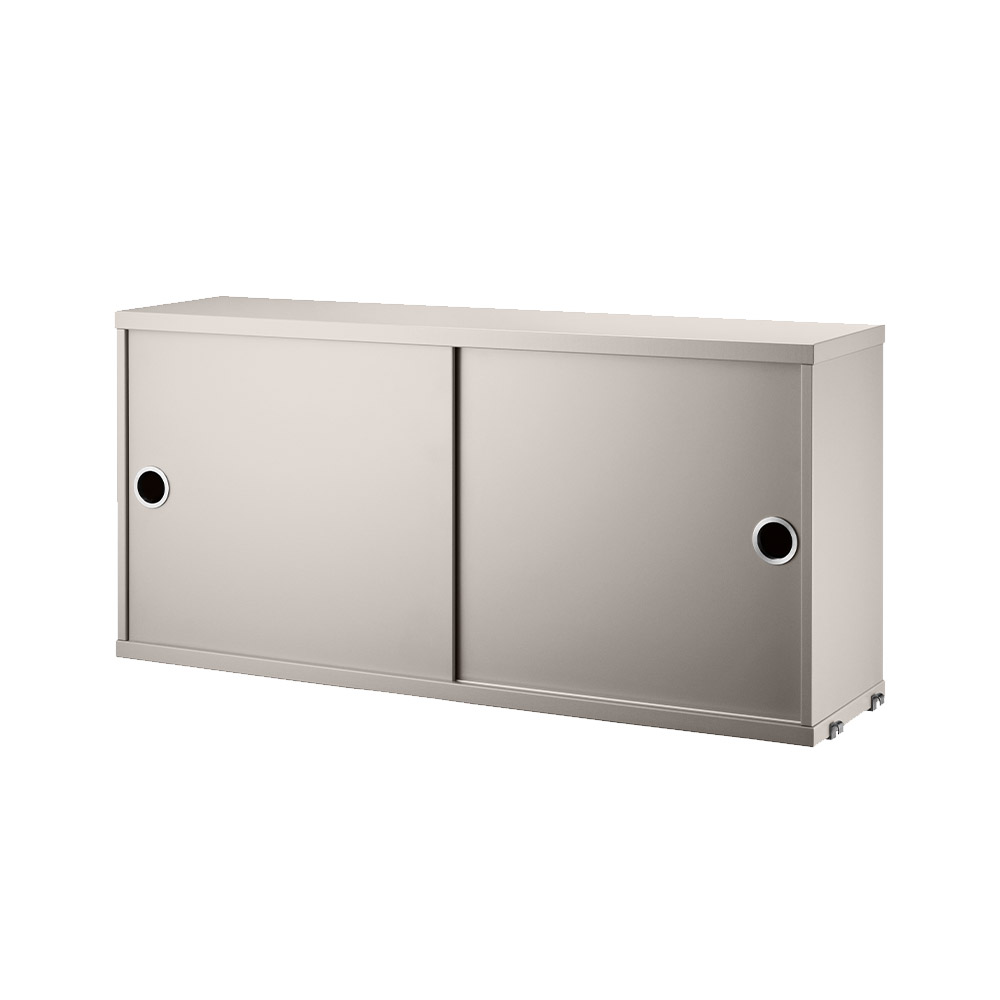 Skåp m skjutdörrar 78x20x37 beige