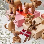 Träfigur Ella Elefant Baby 9 cm Ek/Lönn