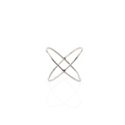 Crossed silver ring 13-14 mm