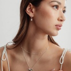 Øredobber Treasure Pearl Hoops Silver