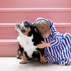 Badrock Poncho Naram Rosa/Blå 5-7 År