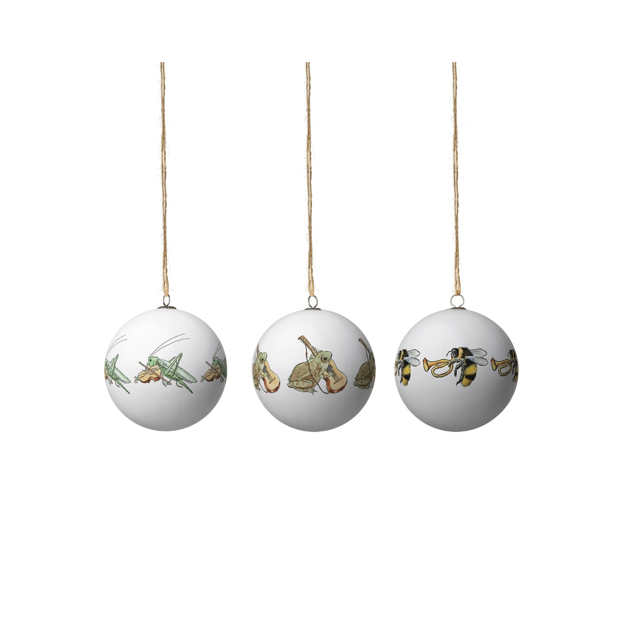 Weihnachtskugeln Frosch, Hummel, Grashüpfer 3er-Set