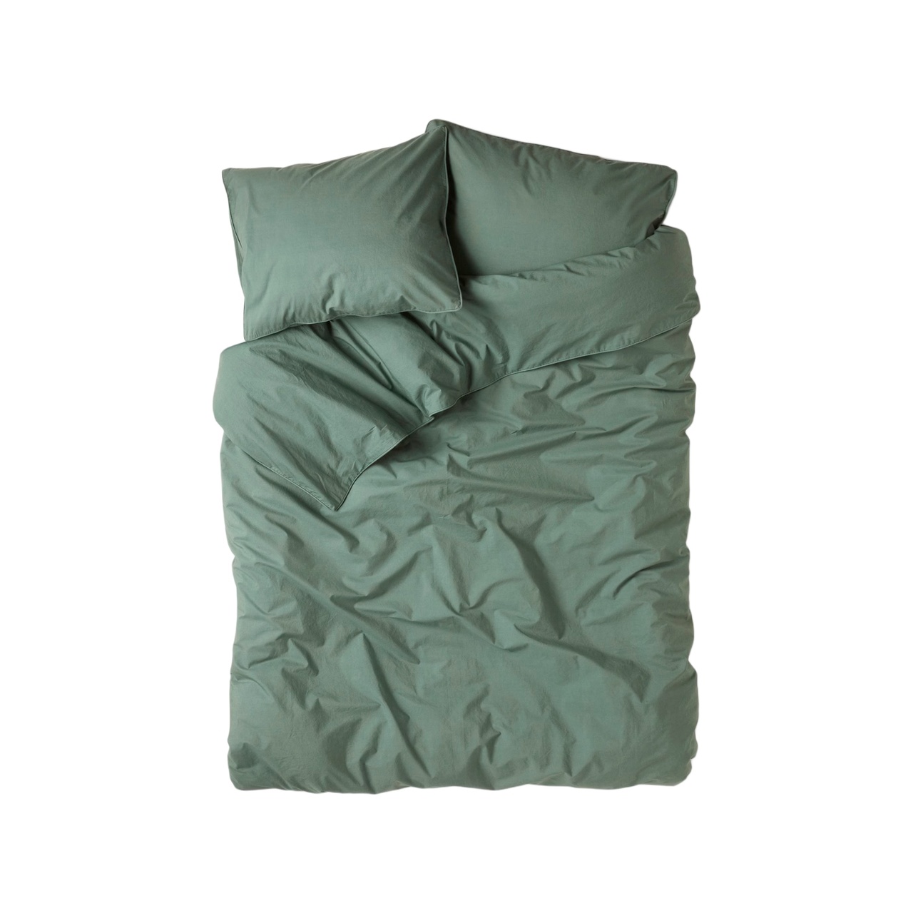 Sengetøy Vide Percale 220x210 cm Mørkegrønn