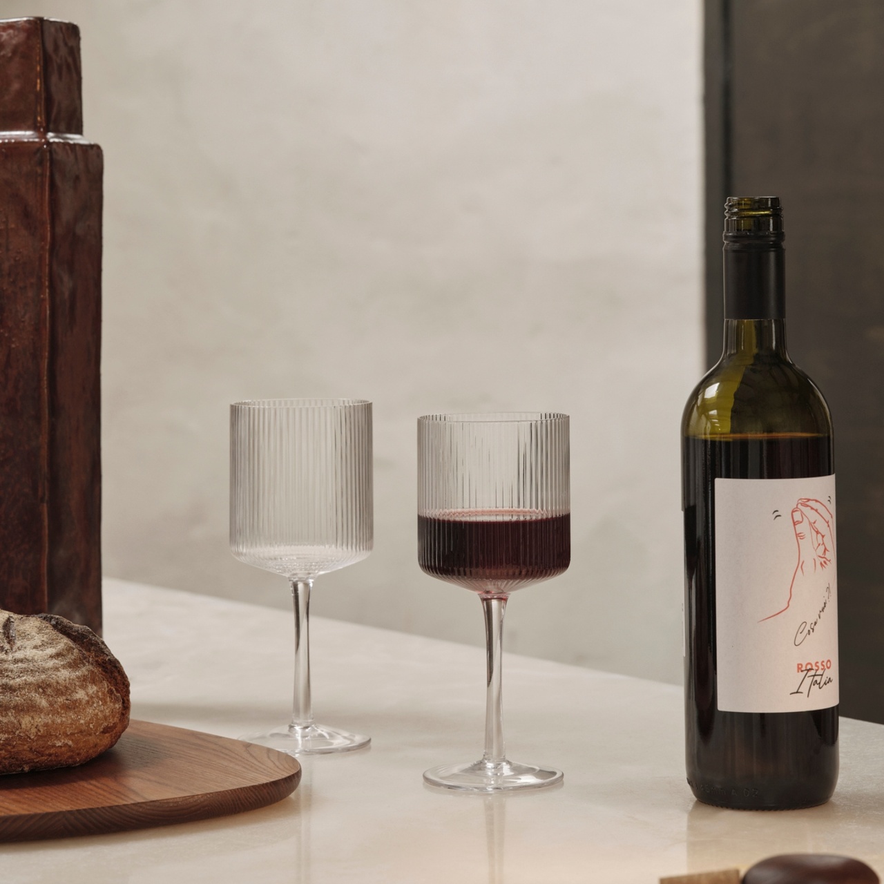 Rödvinsglas Ripple  2-pack
