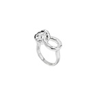 Ring Bolded Hammered Links Silver