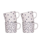Krus Dots & Dots 4-pak hvit/blå