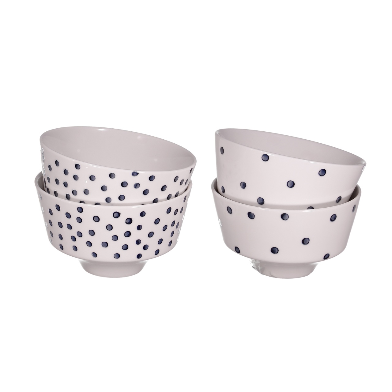 Skål Dots & Dots 4-p hvit/blå