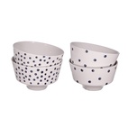Skål Dots & Dots 4-p hvit/blå