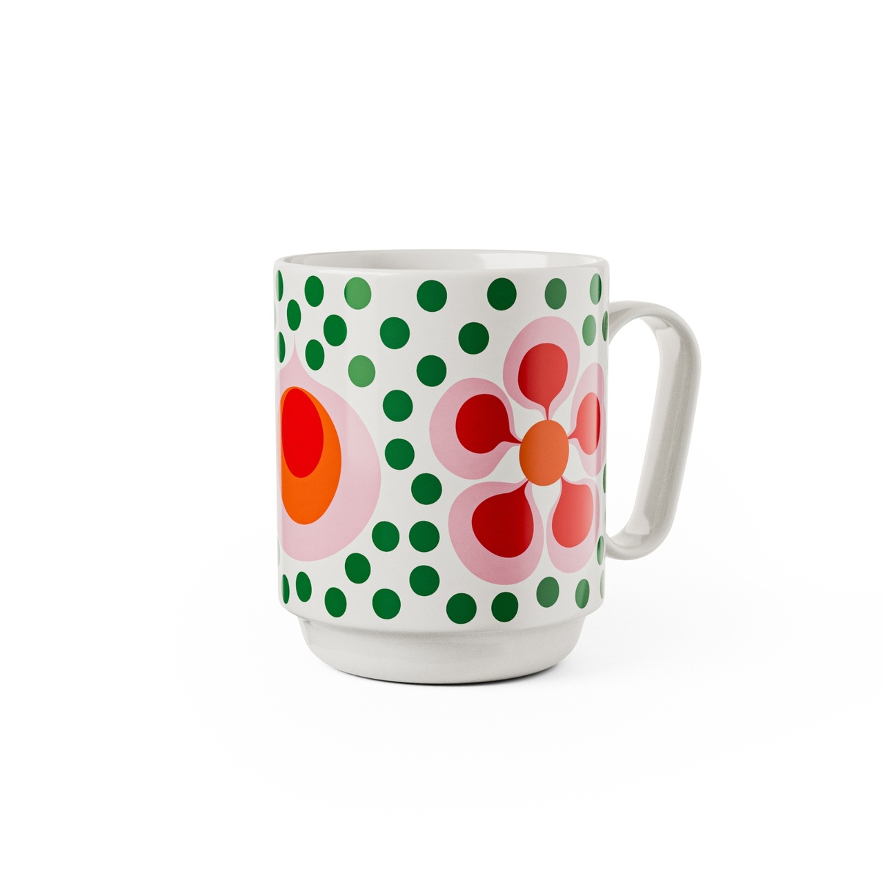 Mugg Birds 1967 Mug Nr.6 Grön/vit