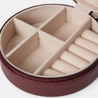 Smyckesskrin Jackie rund burgundy