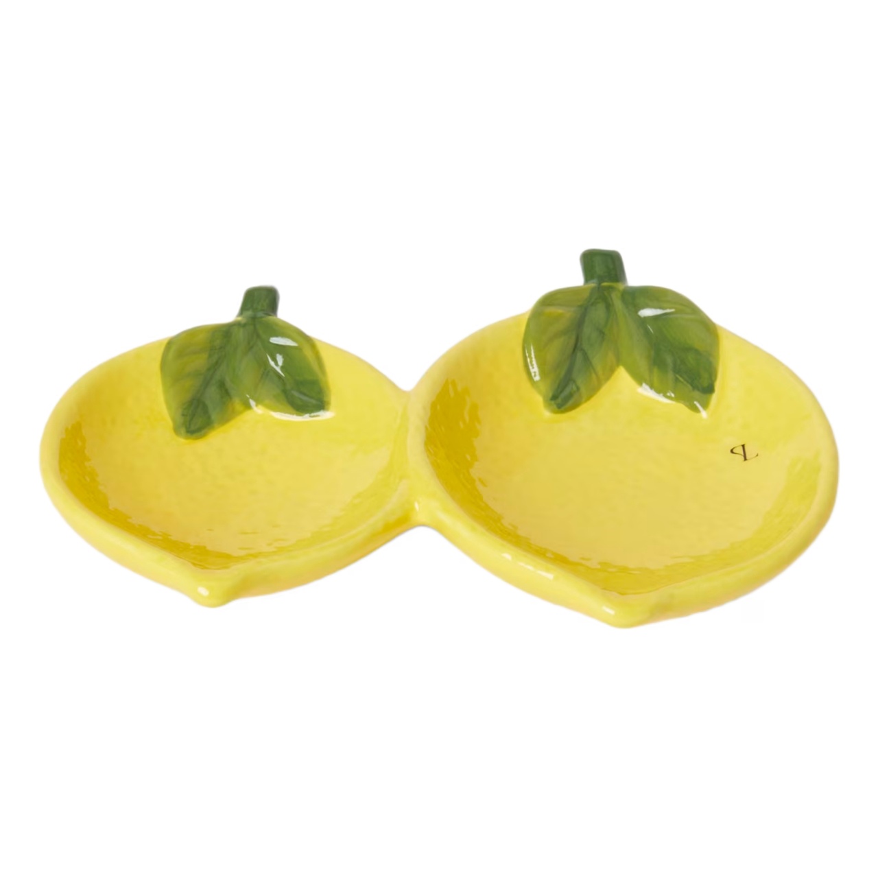 Lemon Two-Compartment Bowl