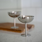 Glasskål på fot Bistro Silver 2-p