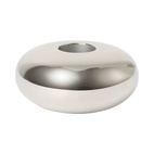 Ljusstake Rund låg Silver
