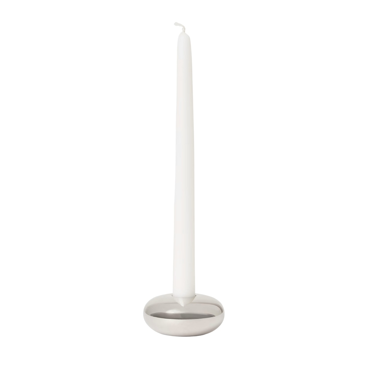Ljusstake Rund låg Silver