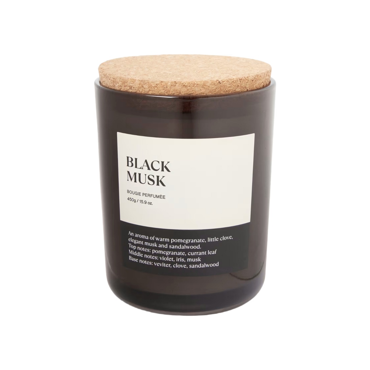 Duftlys med korklokk 450 g Brun