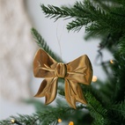 Christmas pendant Star Bow 10x10cm Gold