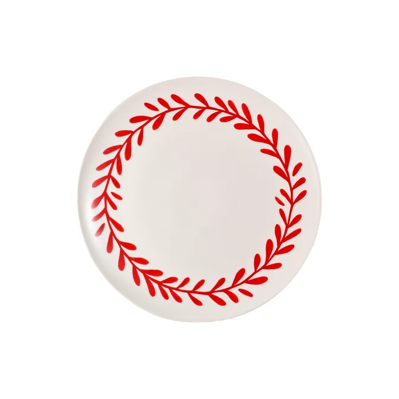 Serving Platter Wreath Red