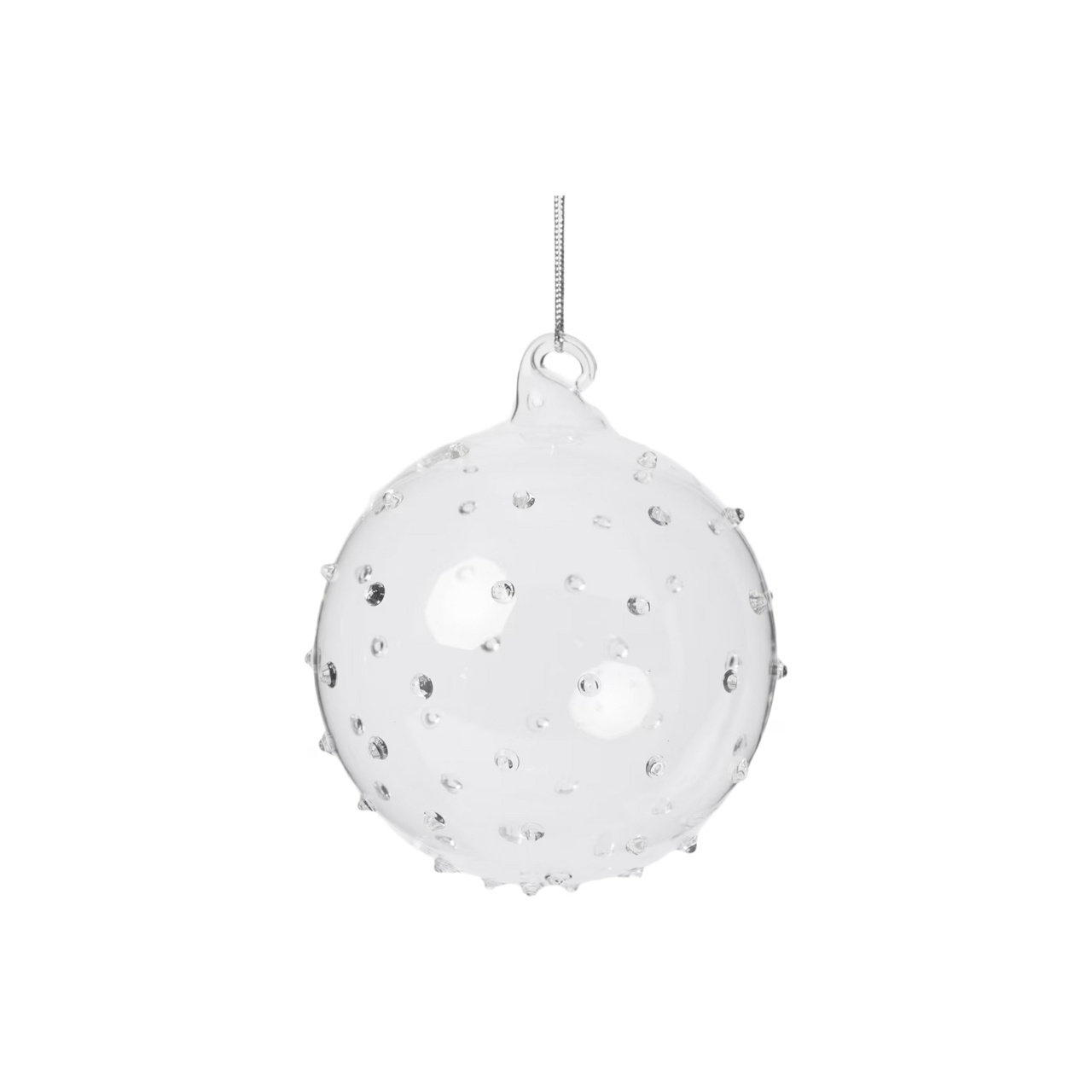 Glaskula Spiky 8 cm klar