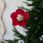 Juledekoration Blomst med Klemme Rød