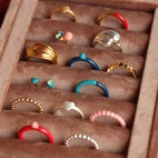Ring Color top Retro blue 17,5 mm