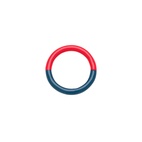 Ring Double color Blue/Coral 19 mm
