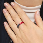 Ring Double color Blue/Coral 19 mm