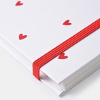 Notatbok Valentine A5 hvit/rød