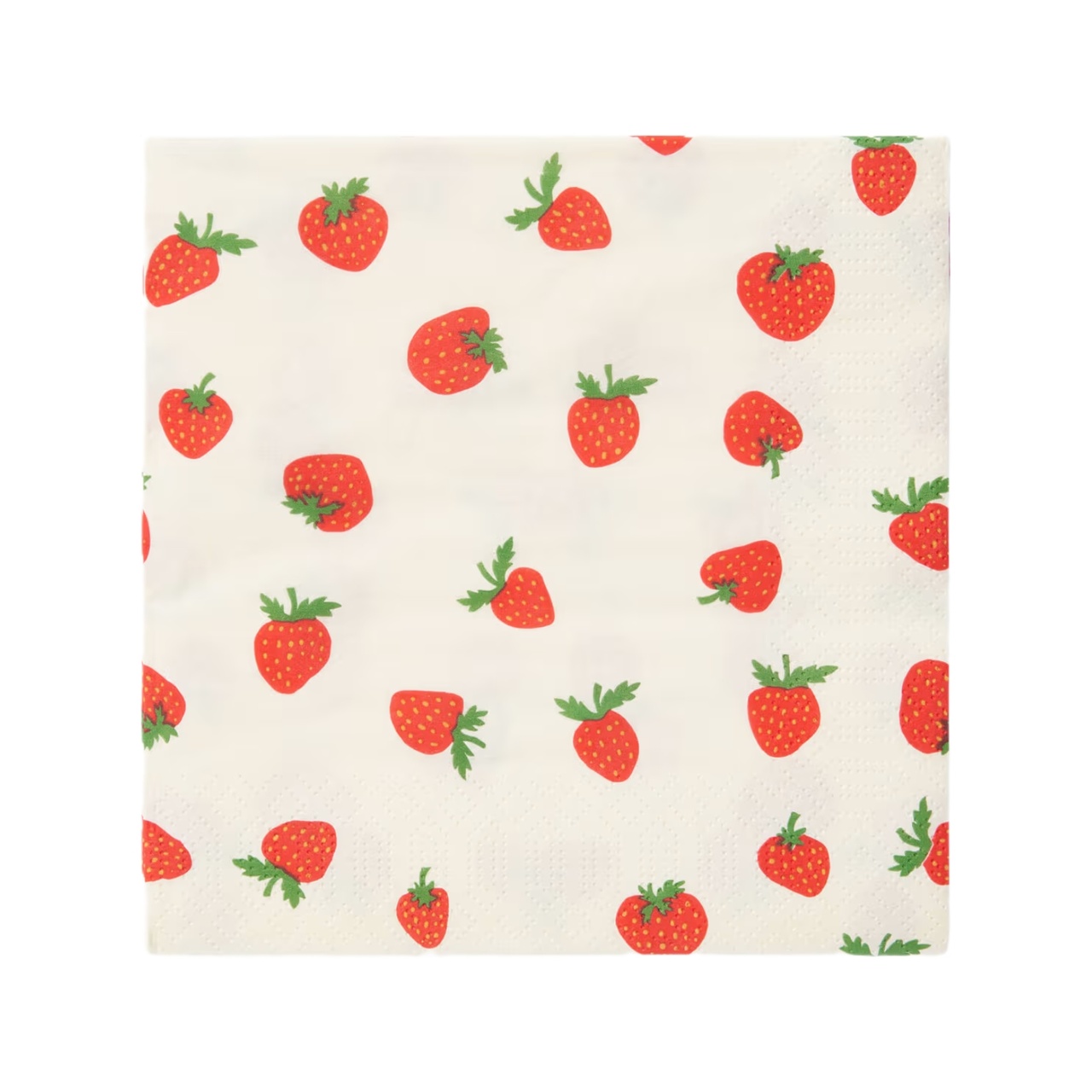 Paperservietter Strawberry 33x33 cm Rød