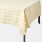 Wipeable Gingham Tablecloth 145x220 Yellow