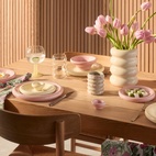 Mugg Wavy Vit/Rosa