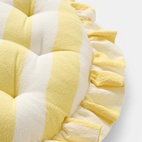 Sittdyna Block Frill rund Gul