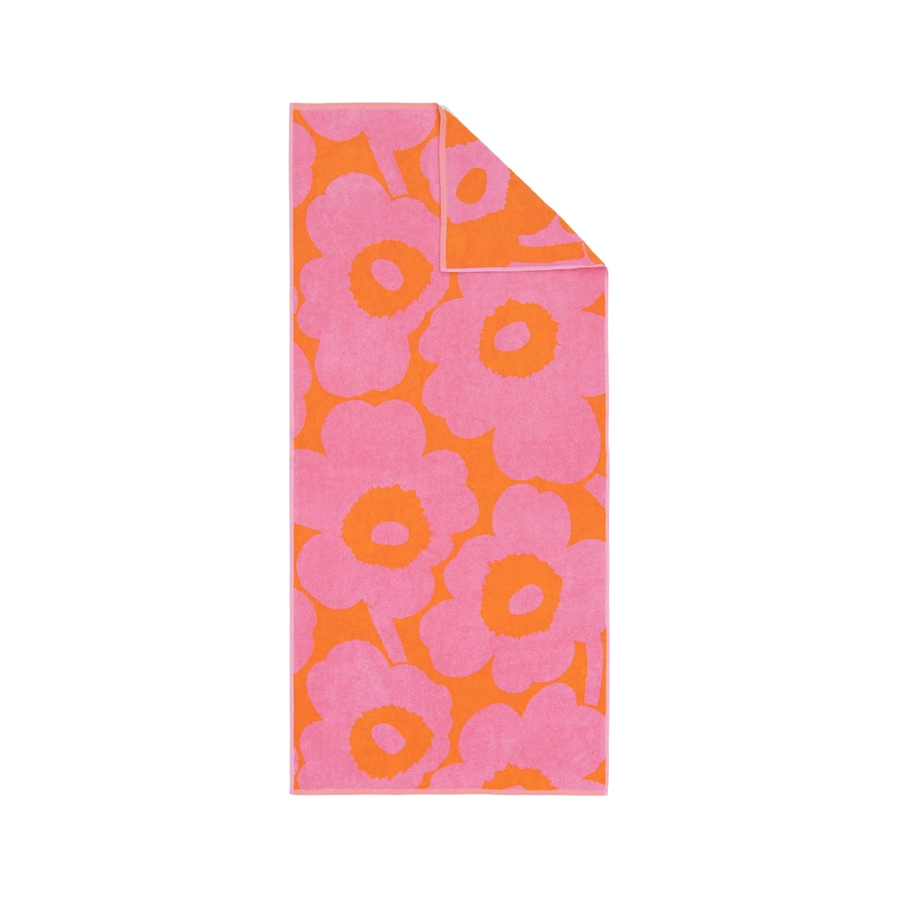 Håndkle Unikko 70x150 cm oransje/rosa