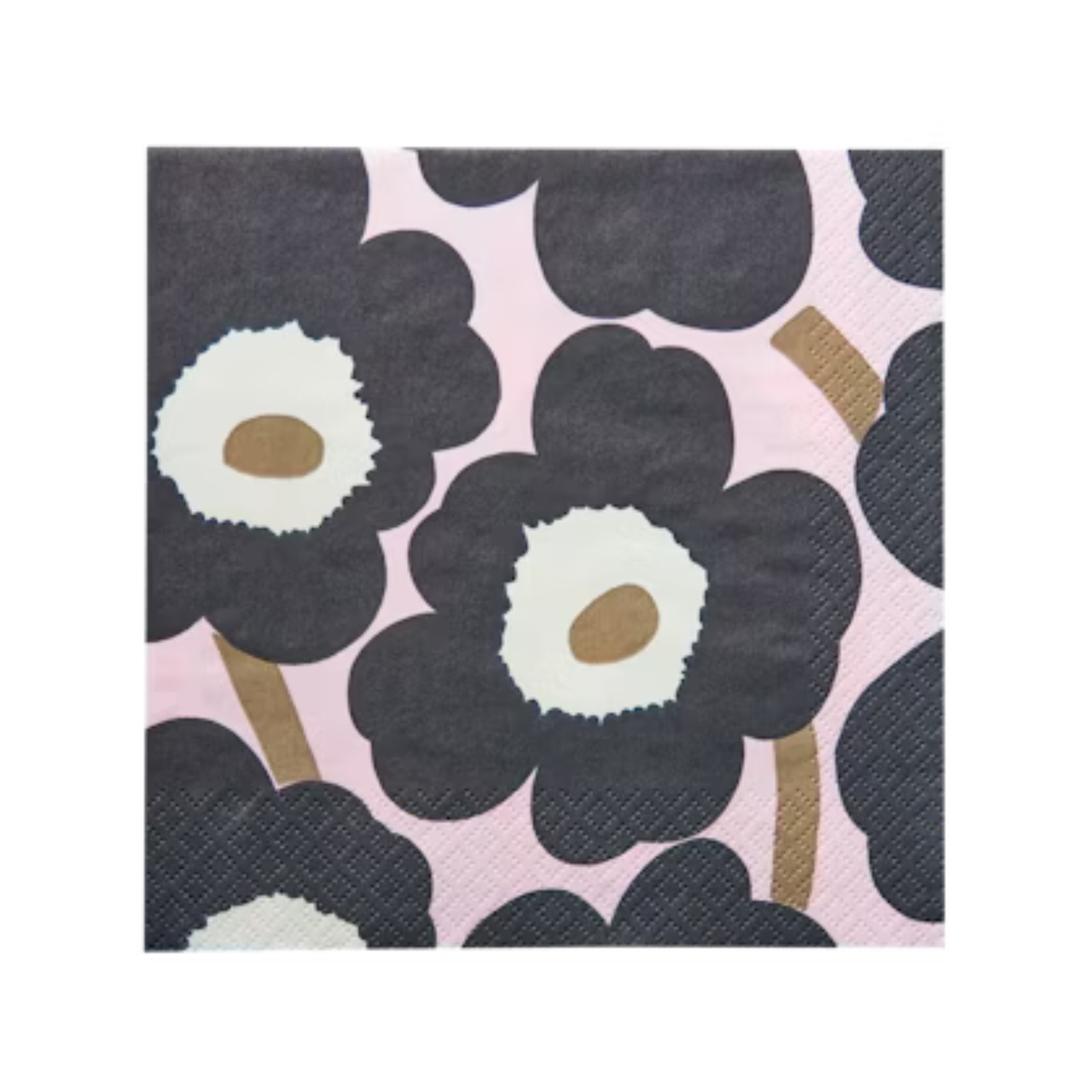 Serviett Unikko 33 cm Svart/rosa