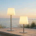 Pöytävalaisin Arc Solar USB Ivory sand