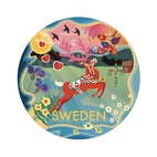 Glasunderlägg Dala deer Sweden 6-pack