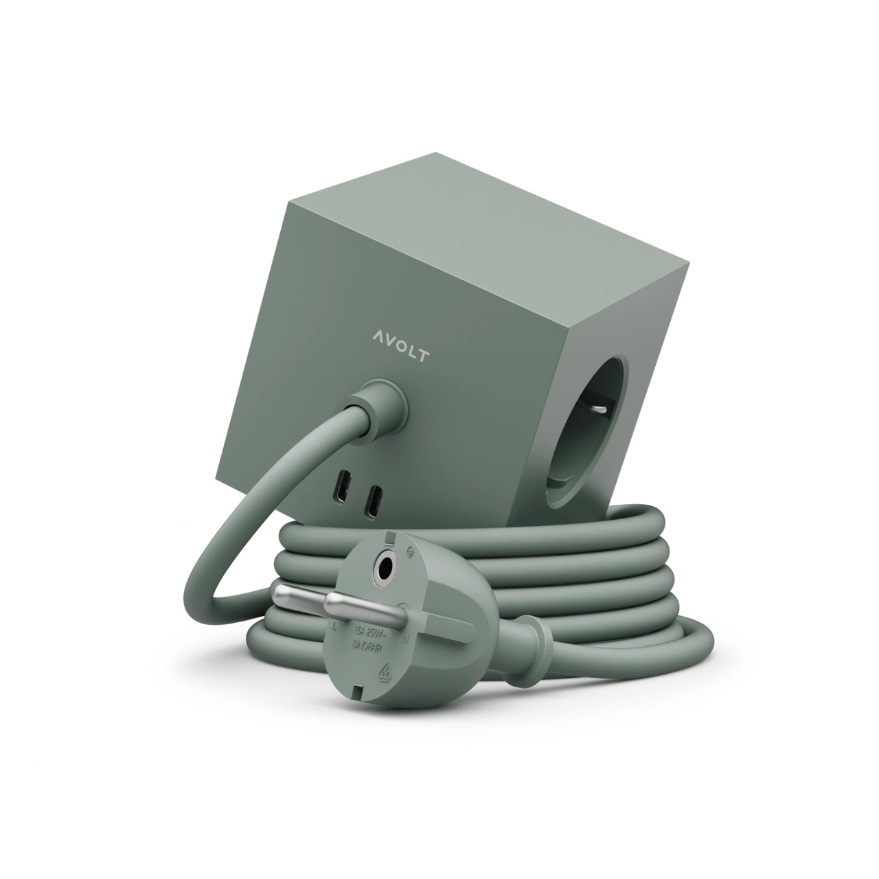 Steckdose Square 1 USB-C 30W 1,8 m Oak Green