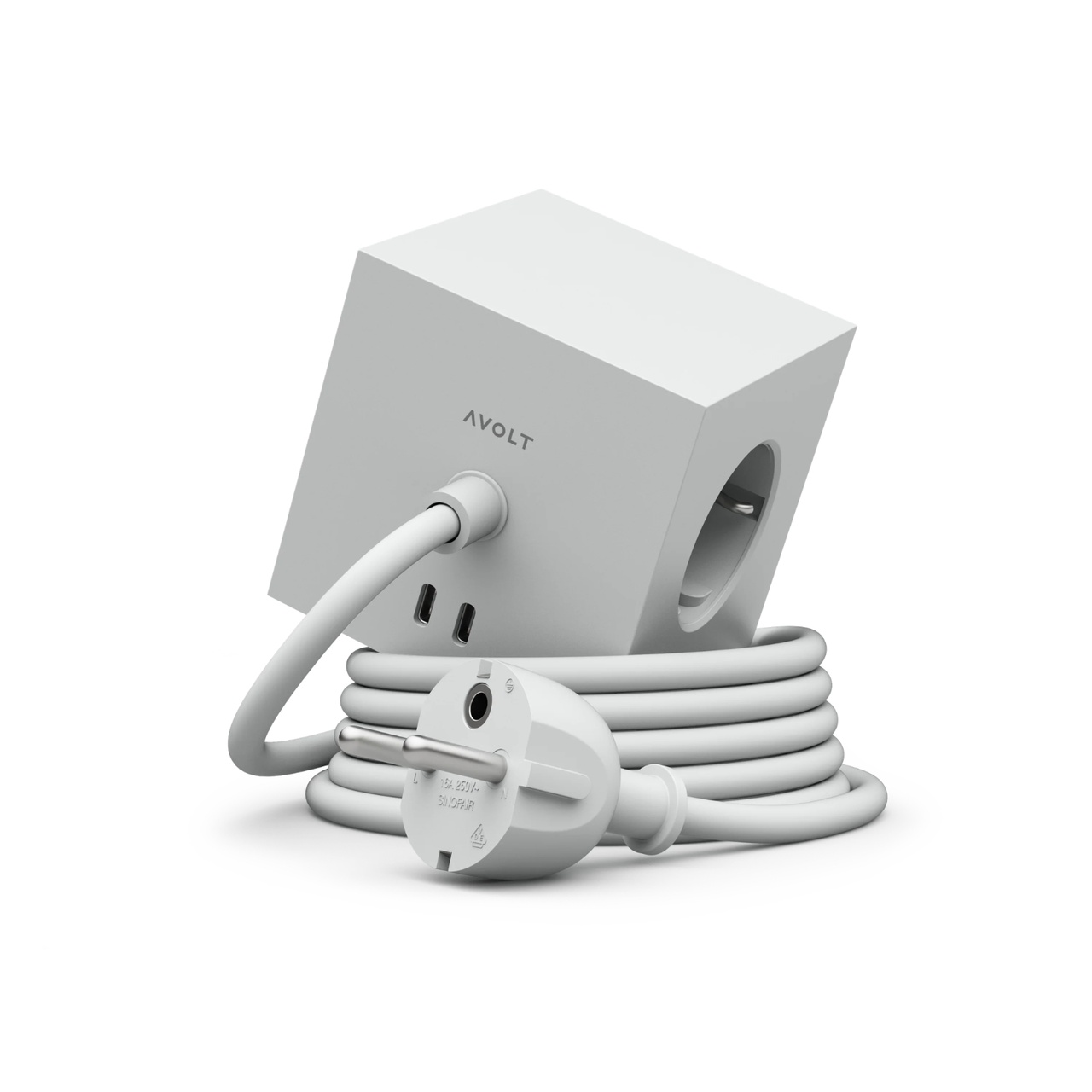 Power outlet Square 1 USB-C 30W 1.8 m Gotland Gray