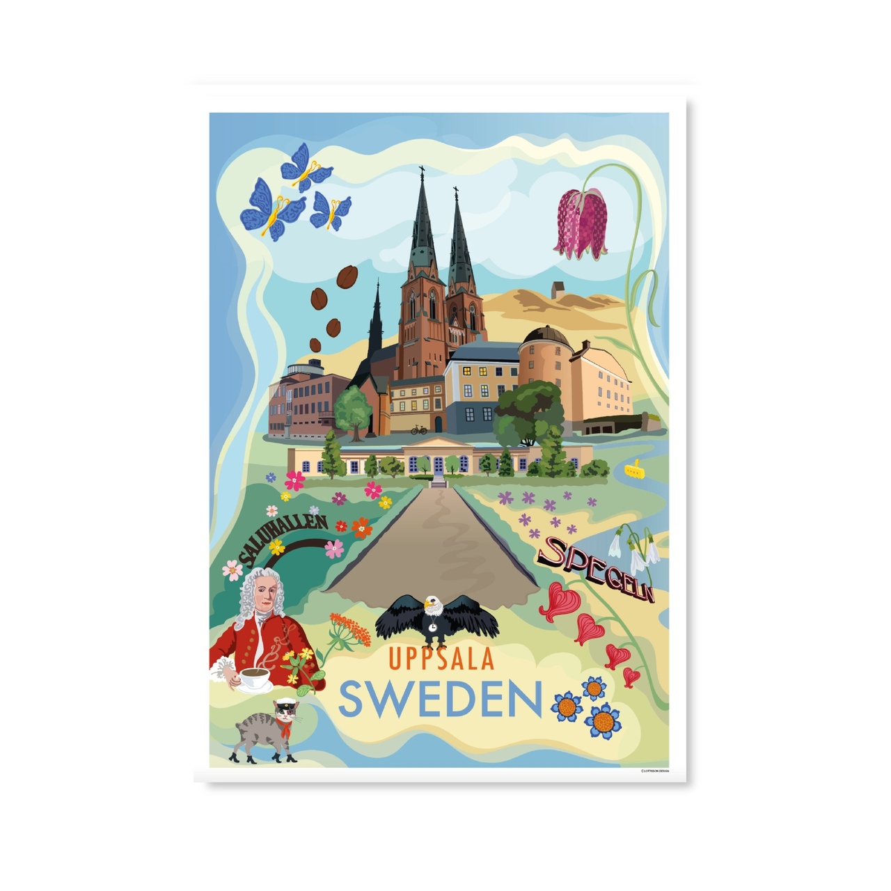 Poster city Uppsala 30x40 cm
