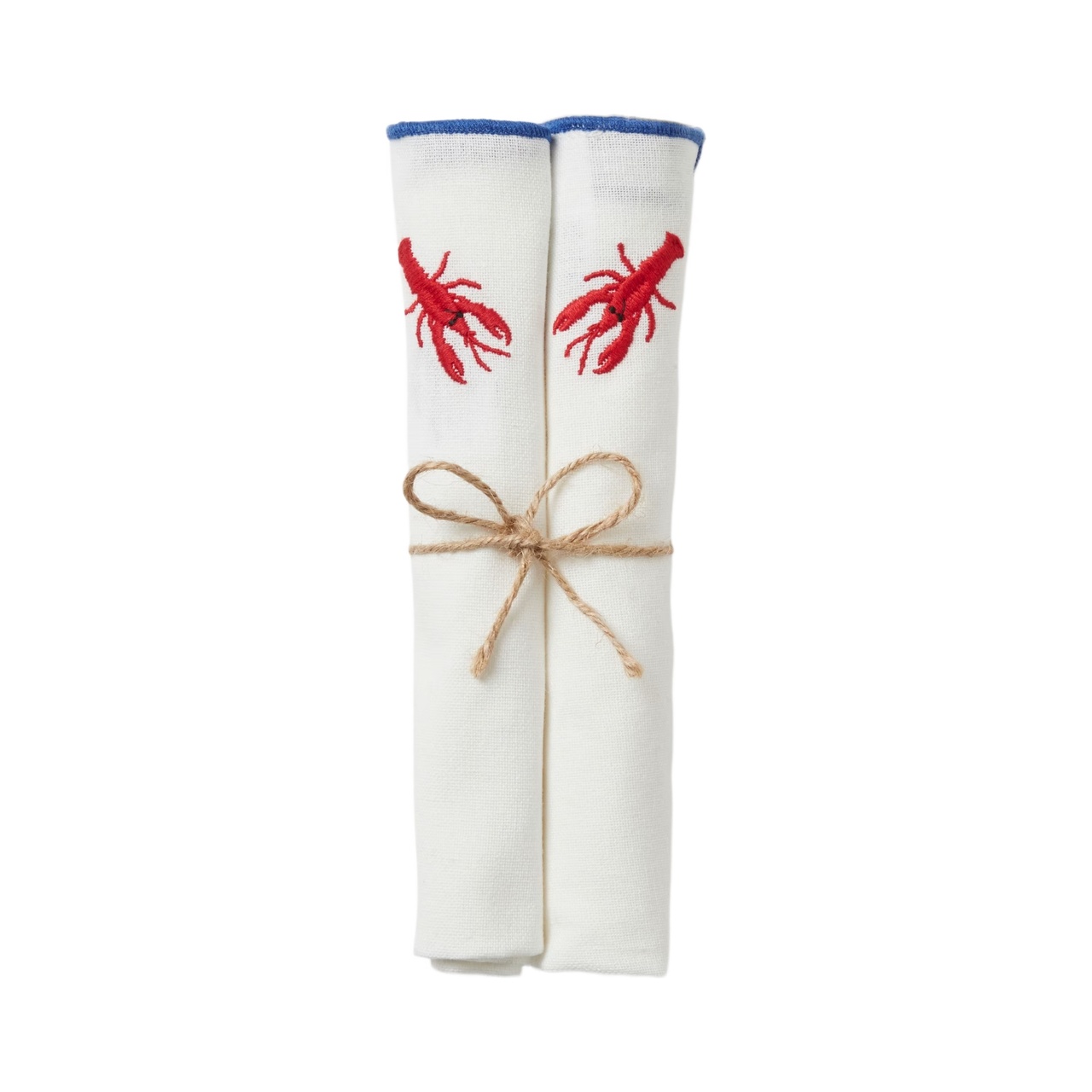 Serviette Hummer 2-teilig weiß