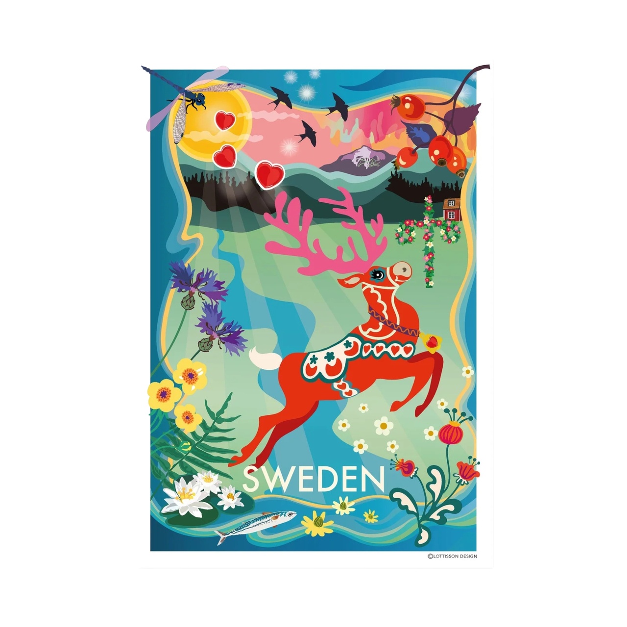 Plakat Dala deer  30x40 cm