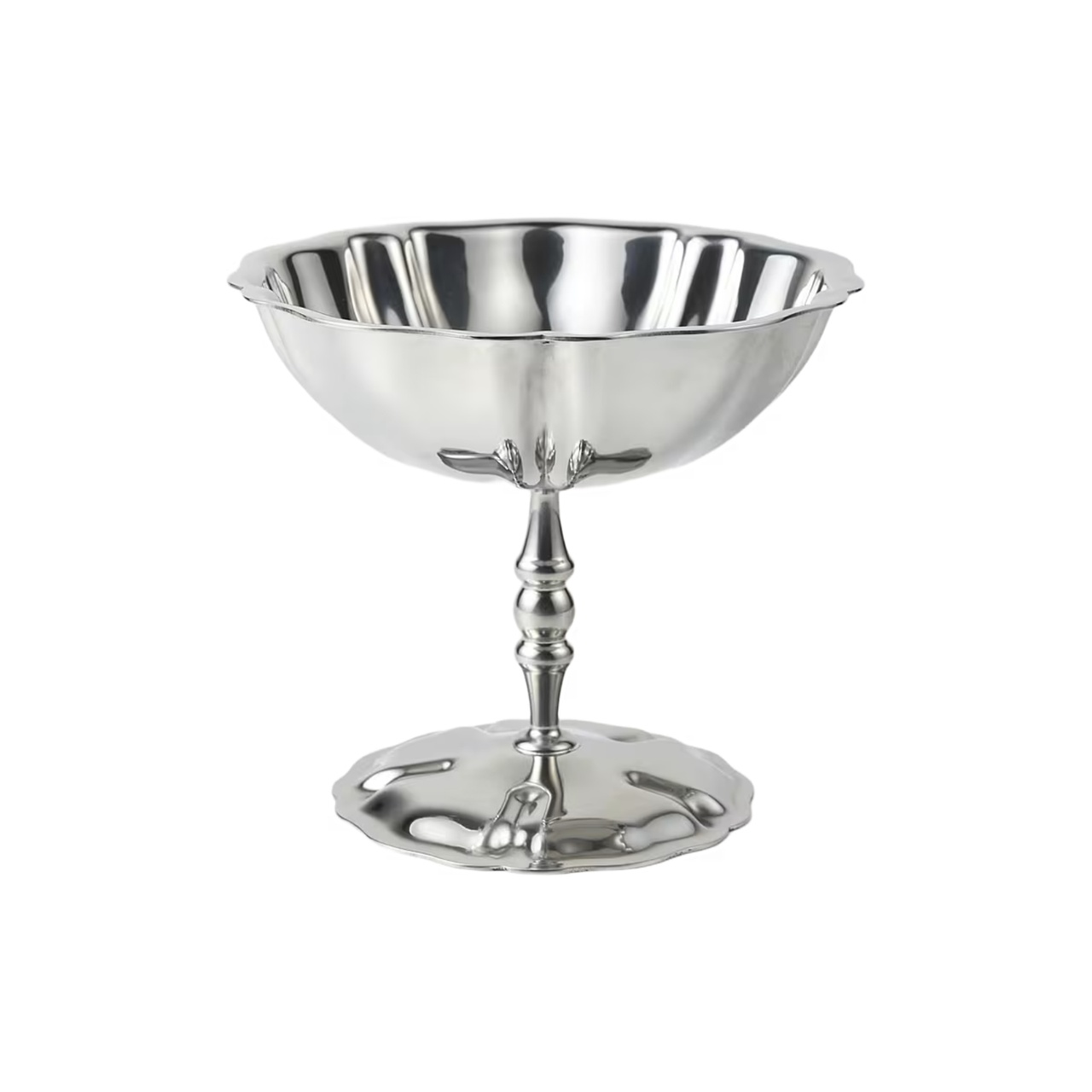 Glass bowl Shell silver