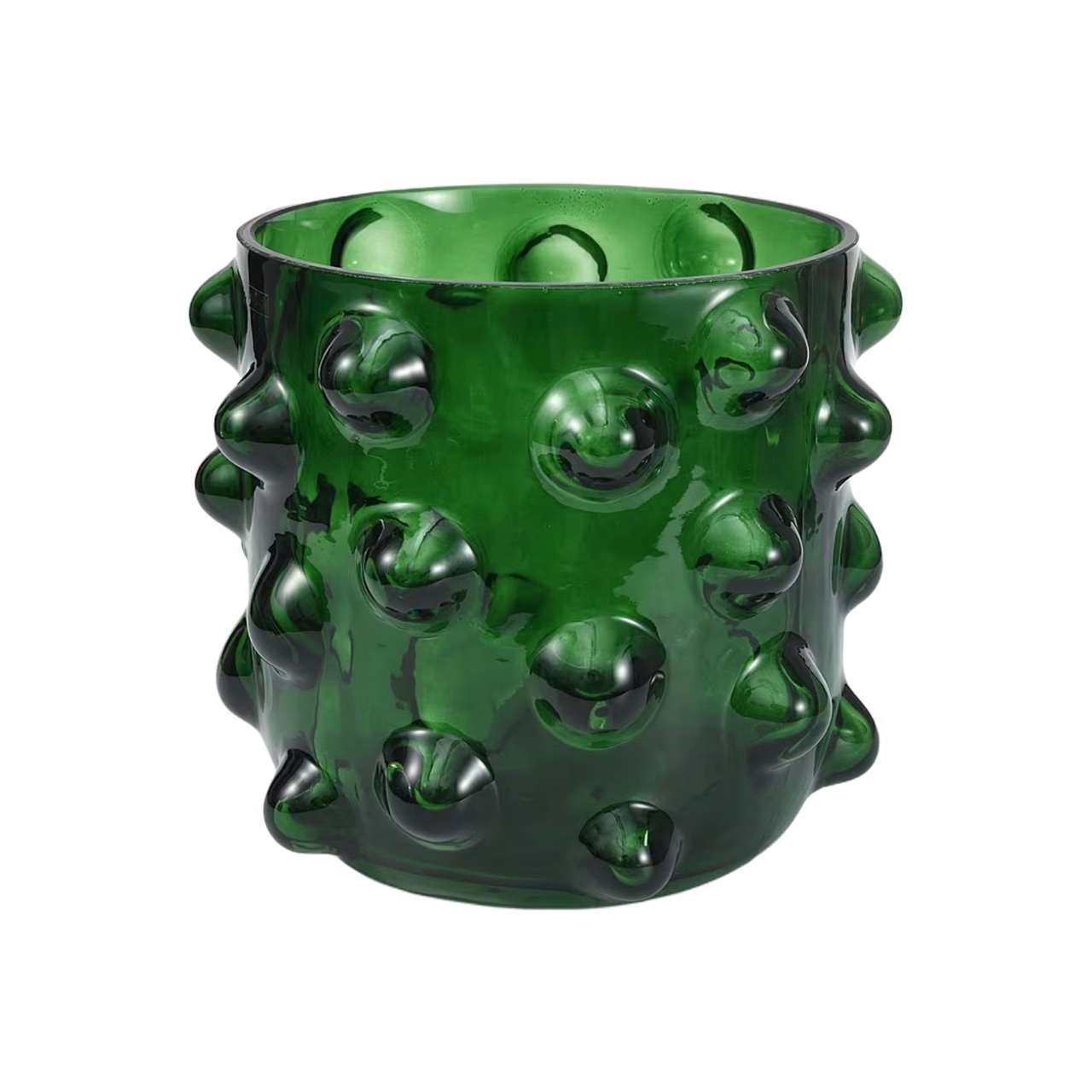 Spike glass pot L Green