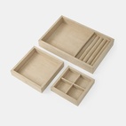 Storage tray suede 3 set beige