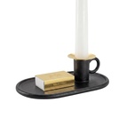 Chamber candlestick with matchbox Black