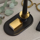Chamber candlestick with matchbox Black