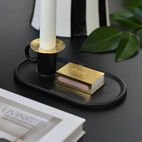 Chamber candlestick with matchbox Black