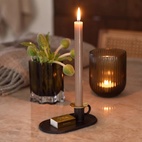Chamber candlestick with matchbox Black