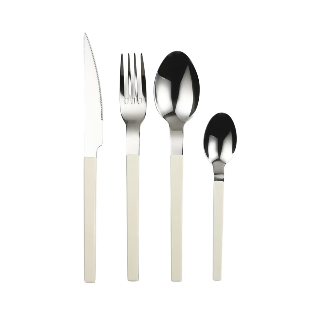 Besteckset Bisou, 16-teilig, cremeweiß